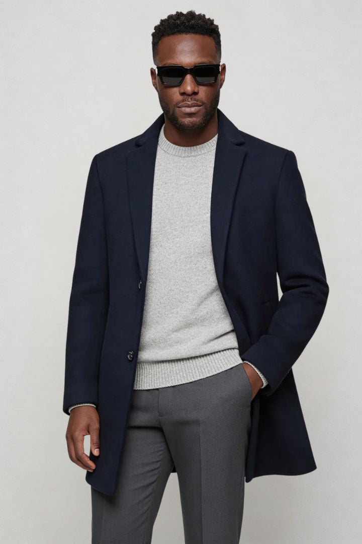Remington Wool Blend Coat - Navy