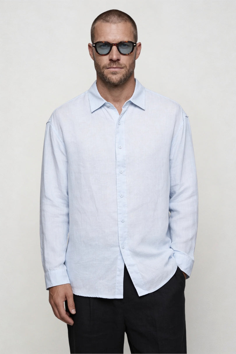 Brooks Linen Summer Shirt - Light Blue