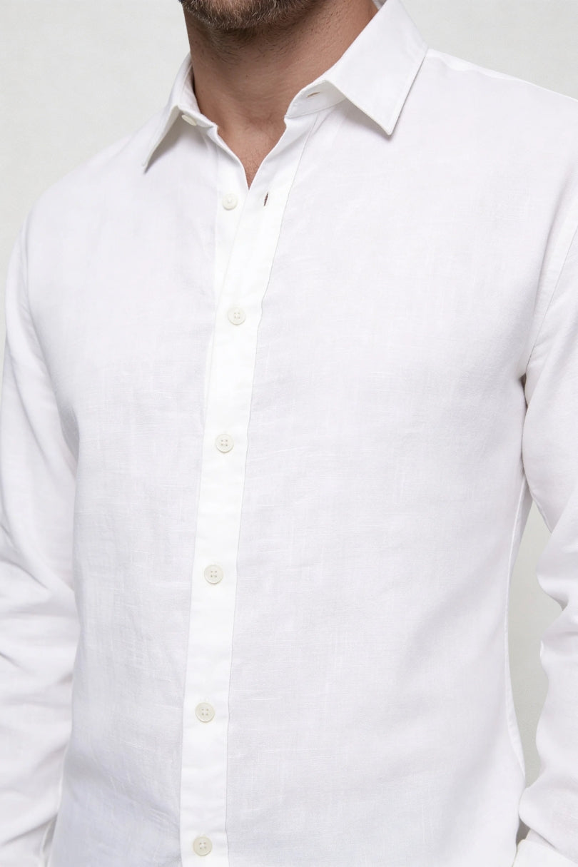 Brooks Linen Summer Shirt - White