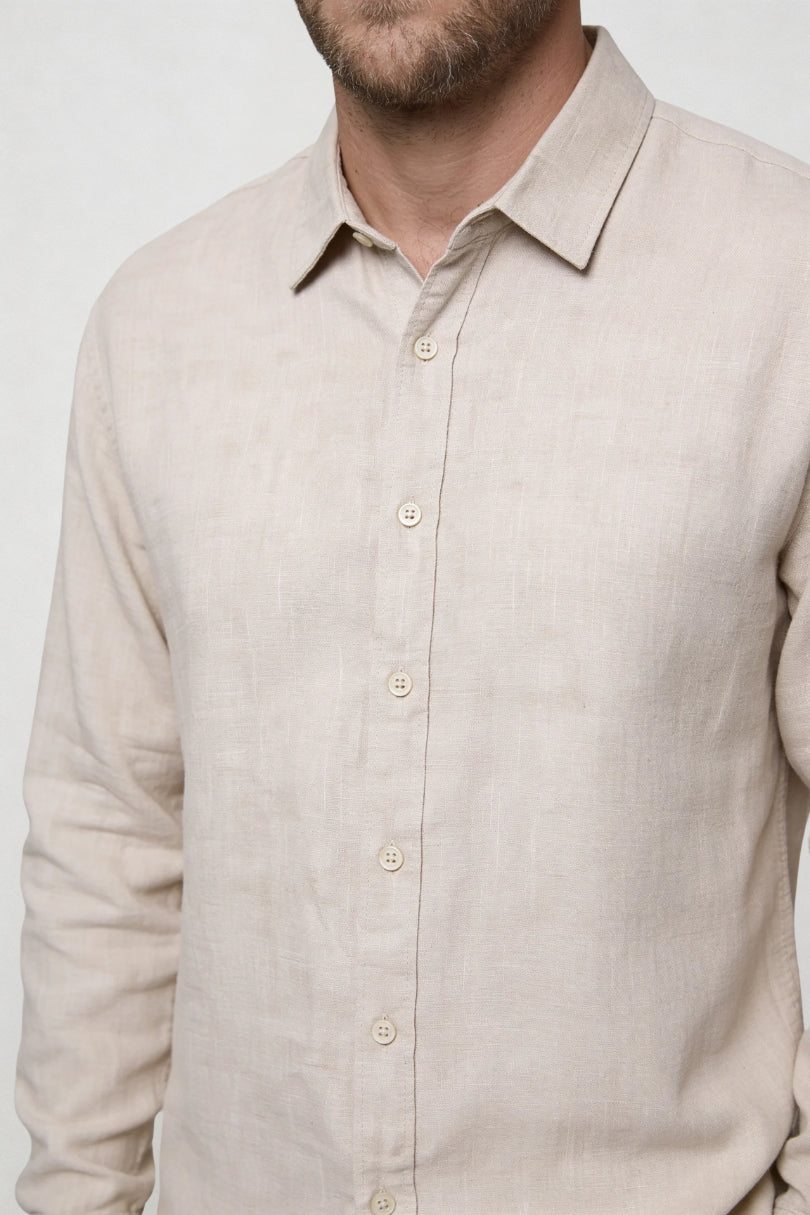 Brooks Linen Summer Shirt - Beige