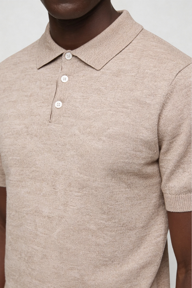 Rylan Knit Polo - Beige