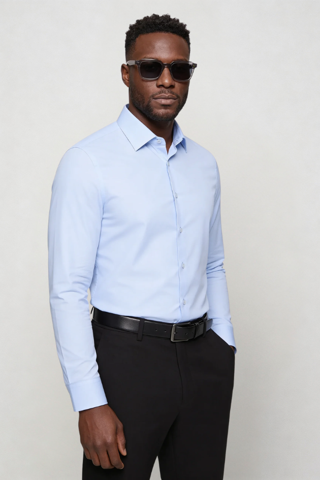 Cole Wrinkle-Free Dress Shirt - Light Blue