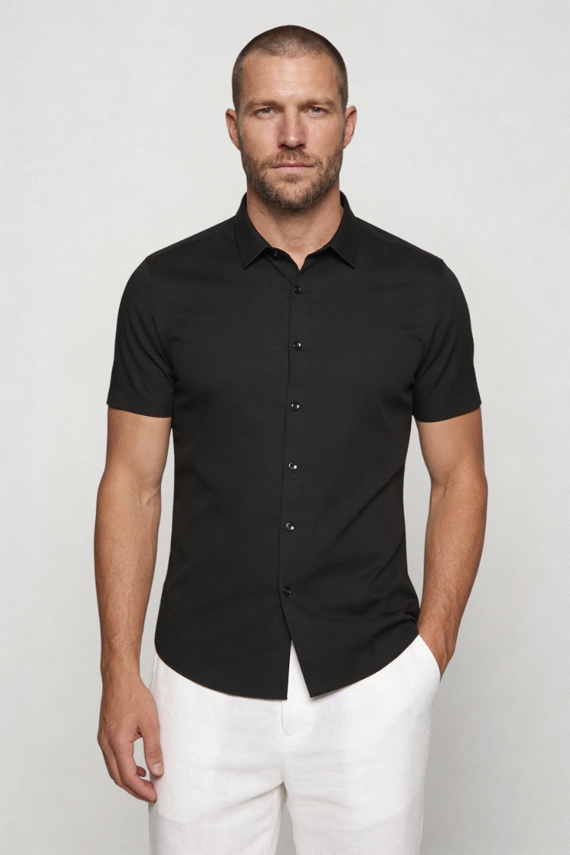 Aurelio Performance Dress Shirt - Black